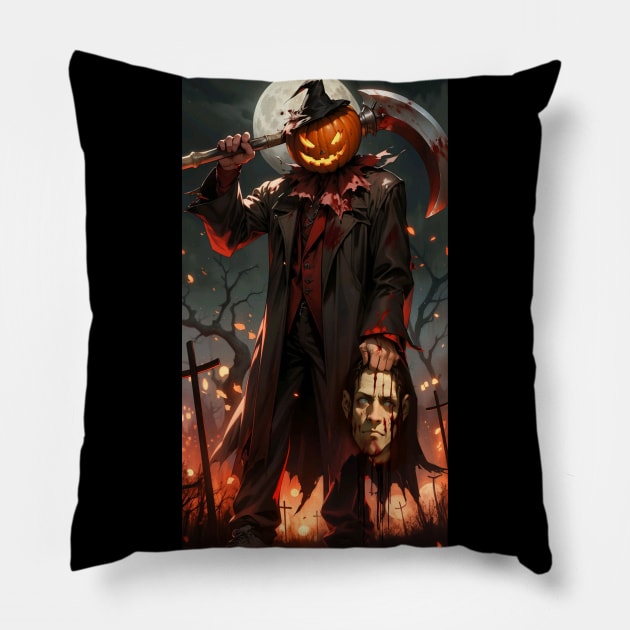 Horror Pumpkin Scream Pillow by EvoComicsInc