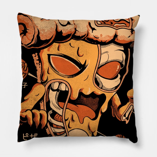 Pizzazilla X-ray Pillow by Ilustrata