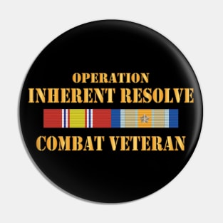 Combat Veteran w Opn Inherent Resolve (OIR) SVC Bar  w Txt X 300 Pin