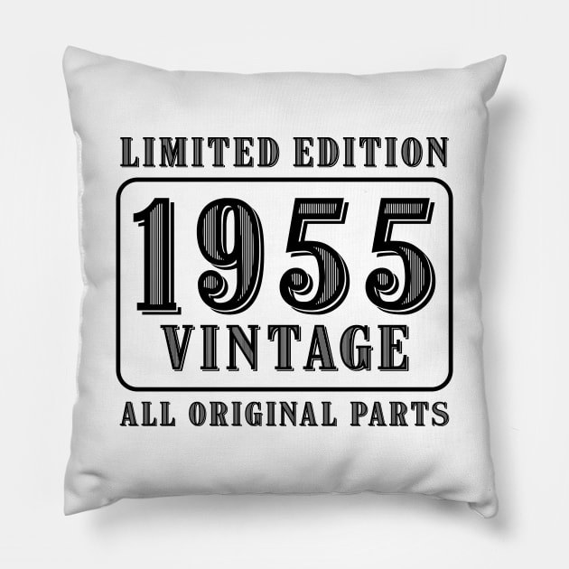 All original parts vintage 1955 limited edition birthday Pillow by colorsplash