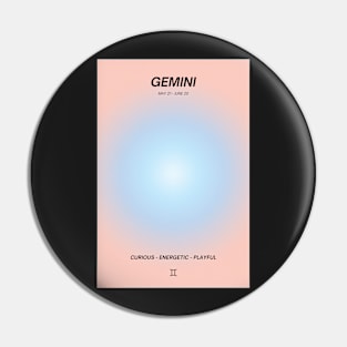 Gemini Zodiac Sign Aura Gradient Pin