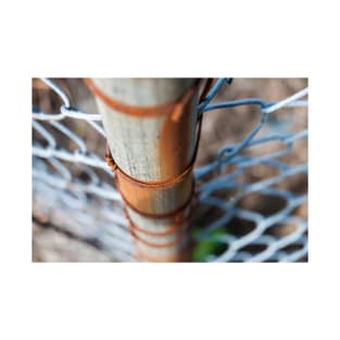 Rusty Pole  and fence close up T-Shirt