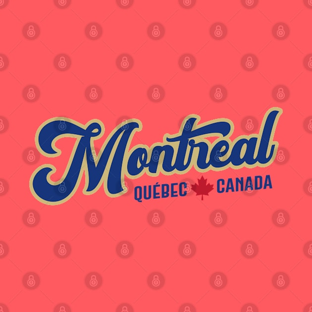 Montréal Québec Canada Classic Athletic Script Blue by TGKelly