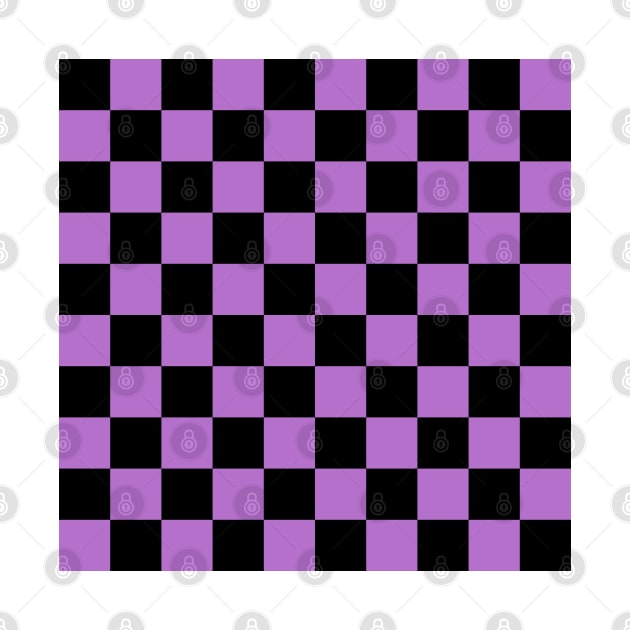 Checkered Square Seamless Pattern - Black & Purple by DesignWood Atelier