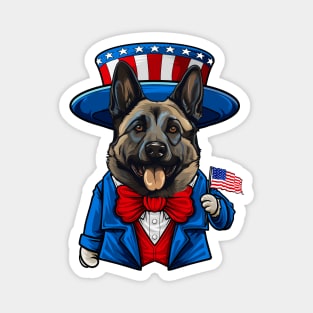 Funny 4th of July Norwegian Elkhound Dog Magnet