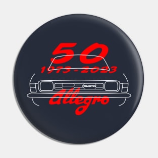 Austin Allegro classic car outline 50th anniversary special edition (white) Pin