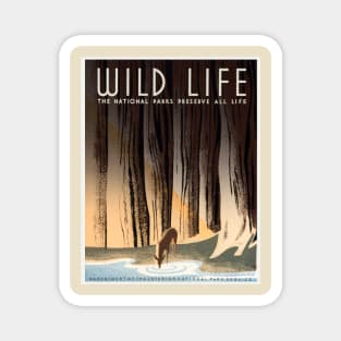 Restored USA Dept of the Interior and National Park Service Wildlife Preservation Poster Magnet