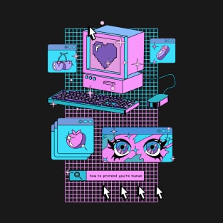 90s anime kawaii vaporwave T-Shirt