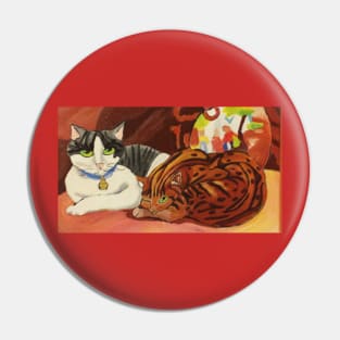 Lounging Cats Pin