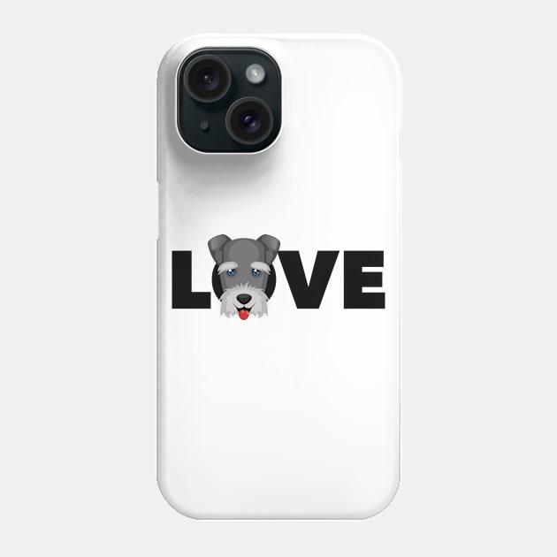 LOVE cute schnauzer dog Phone Case by keeplooping