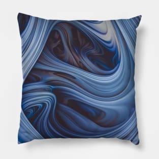 Arctic Taffy. Melting Blue Abstract Design Pillow