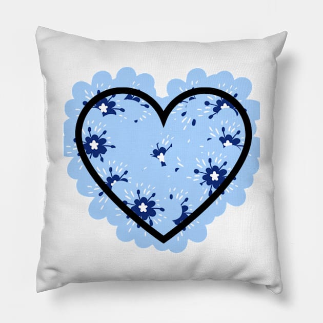 Heart of flowers Pillow by Shineyarts