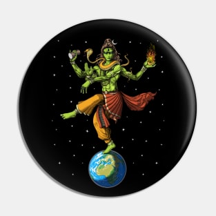 Alien Hindu God Shiva Pin