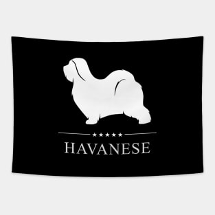 Havanese Dog White Silhouette Tapestry