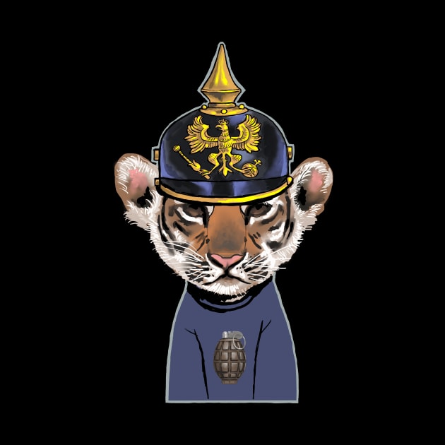 Tiger cub with spike helmet. by Cohort shirts