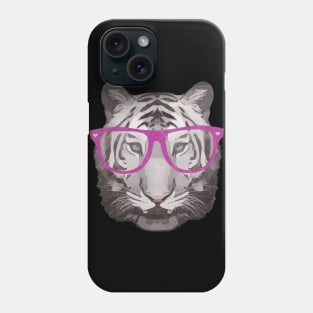 Tiger face nerd vintage look 80s Phone Case