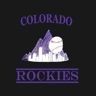 Colorado Rockies Logo with Denver Skyline T-Shirt