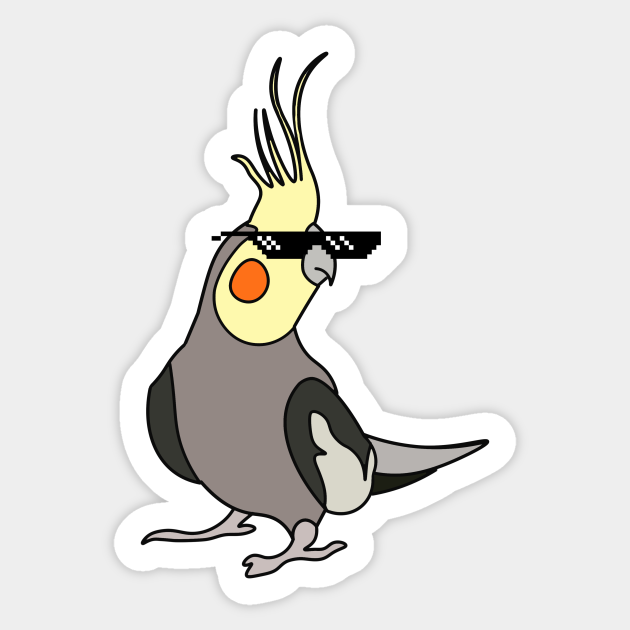 Cockatiel Thug Life Meme Funny Cockatiel Pegatina Teepublic Mx