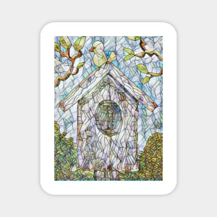 Stained Glass Bird at Peace Magnet