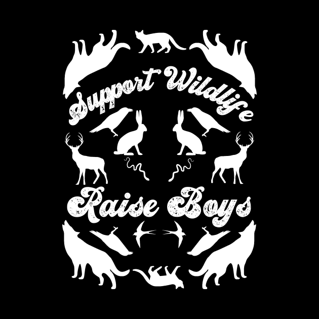 Support Wildlife Raise Boys, Mirrored Wild Animals Design by AddiBettDesigns