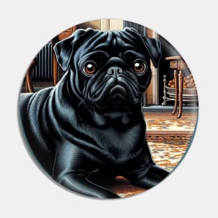 Classy Black Pug Pin