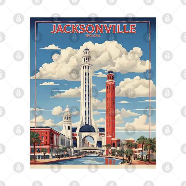 Jacksonville Florida United States of America Tourism Vintage Poster by TravelersGems
