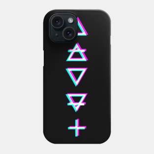 Glitched Alchemical Element Symbols Phone Case