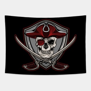 RED JOLLY ROGER SKULL Tapestry