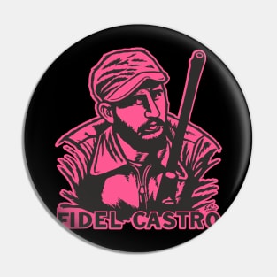 Fidel Castro's Anti-Capitalism Stance - Portrait Art Pin