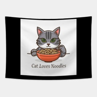Cat loves noodles Tapestry
