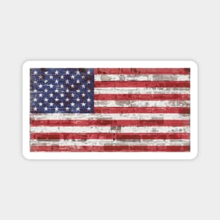 US Flag on Brick Wall Magnet