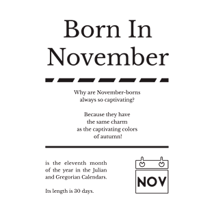 Born in November T-Shirt T-Shirt