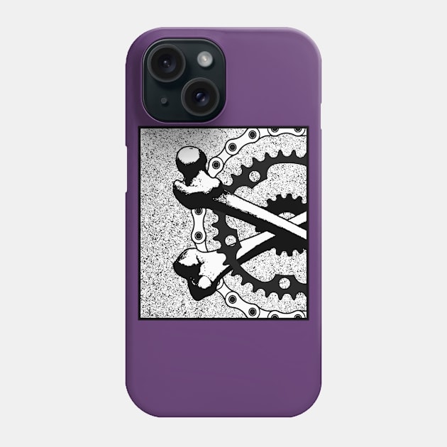 Chainrings, Cog and Bones Phone Case by castrocastro