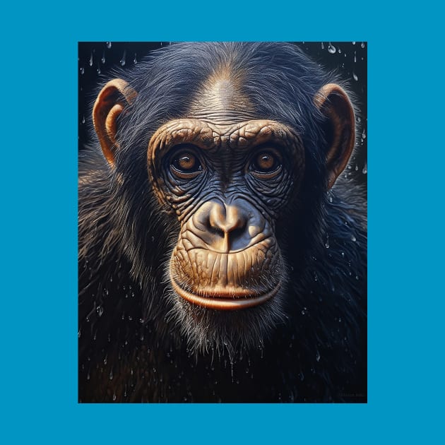 Oil Paint Hyperrealism: Amazing Zoo Chimpanzee by ABART BY ALEXST 