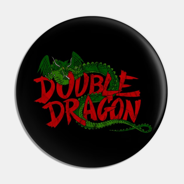 Double dragon distressed logo Pin by OniSide