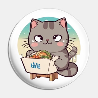 Takeout Kitty Pin