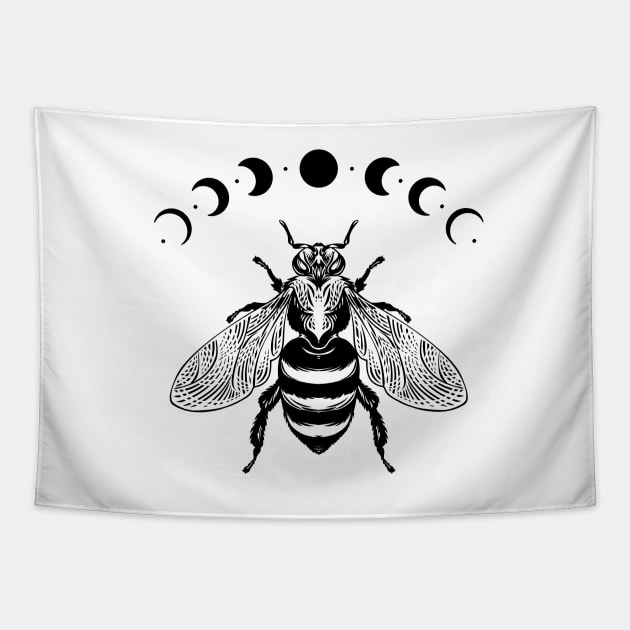 Bee and moon Tapestry by My Happy-Design