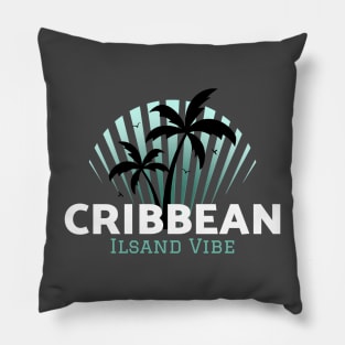 Caribbean island vibe palm tree Pillow