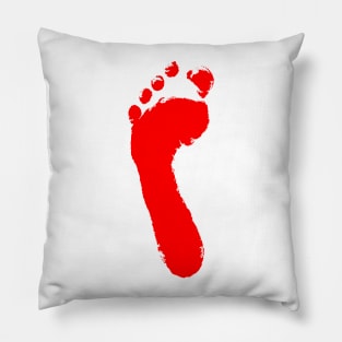 Red footprint Pillow