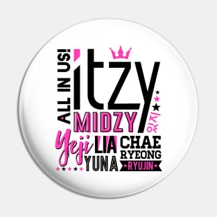 ITZY Font Collage Pin