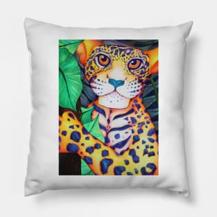 Trippy Wild Jaguar Pillow