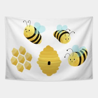 Cute Bees Tapestry