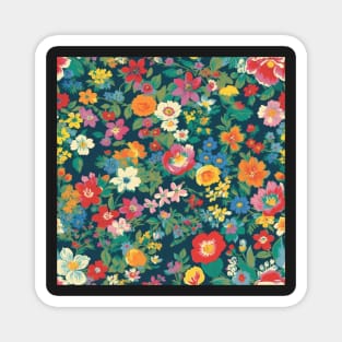 Cheerful Wildflowers, Blue, Red, Orange, Pink, and Yellow Flowers Magnet