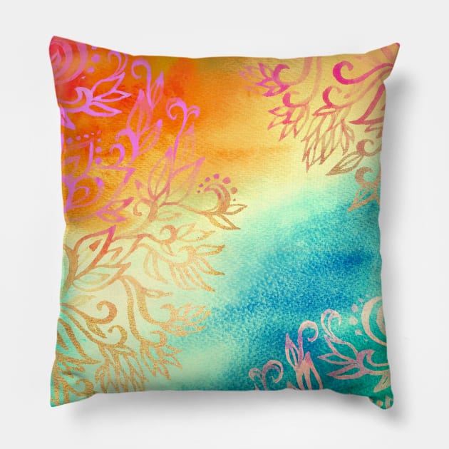 Watercolor Wonderland Pillow by micklyn