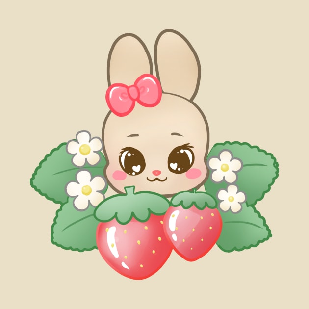 Kawaii Strawberry Bunny by Kittykaya