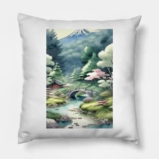 Japanese landscape Pillow