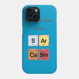 Science Sarcasm S Ar Ca Sm Elements of Humor Composition blue Phone Case