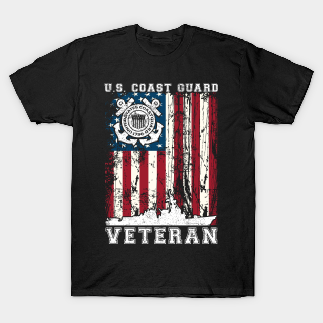 US Coast Guard Veteran USCG American Flag Gift - Coast Guard Veteran ...