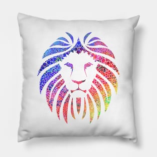 Rainbow Lion Pride White Big Logo Pillow