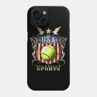 USA Classic vintage Tennis sports logo. Phone Case